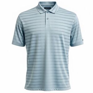 Nike TW Tiger Woods Dri-Fit Golf Polo Men’s XL Blue Striped Polo Collar Shirt